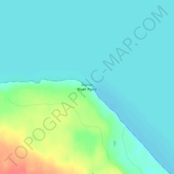 Mapa topográfico Huron River Point, altitud, relieve