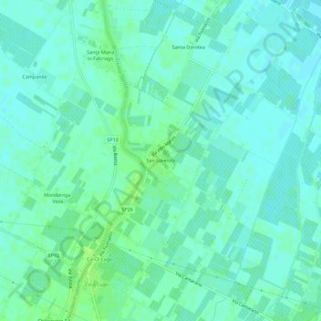 Mapa topográfico San Lorenzo, altitud, relieve