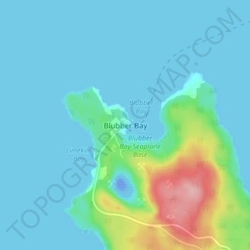 Mapa topográfico Blubber Bay, altitud, relieve