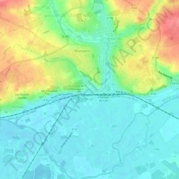 Mapa topográfico Le Pont-Niveau, altitud, relieve