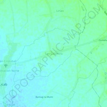 Mapa topográfico San Casimiro, altitud, relieve