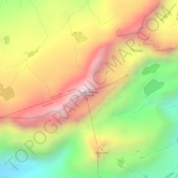 Mapa topográfico Cerro Pirhuata, altitud, relieve