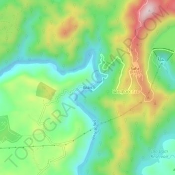 Mapa topográfico Bitbit, altitud, relieve
