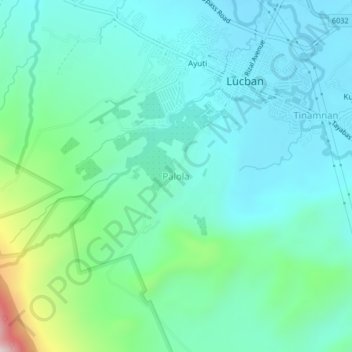 Mapa topográfico Palola, altitud, relieve