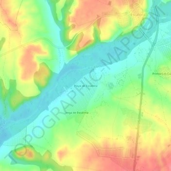 Mapa topográfico Playa de Escalona, altitud, relieve