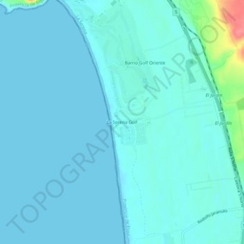 Mapa topográfico La Serena Golf, altitud, relieve