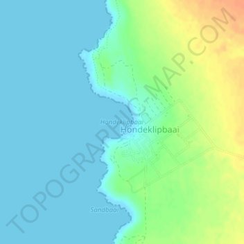 Mapa topográfico Hondeklip Bay, altitud, relieve
