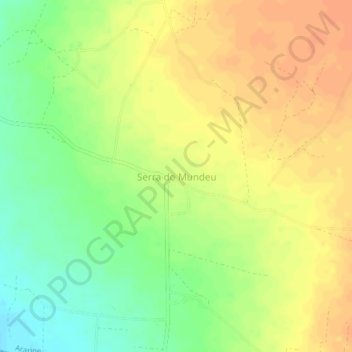 Mapa topográfico Serra do Mundeu, altitud, relieve