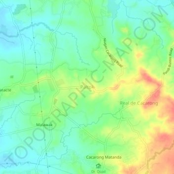 Mapa topográfico Paltok, altitud, relieve