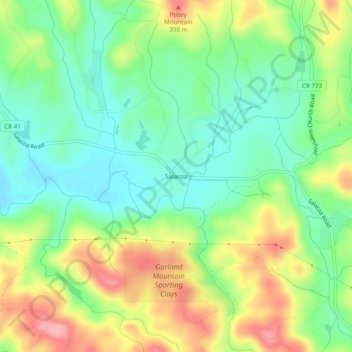 Mapa topográfico Salacoa, altitud, relieve