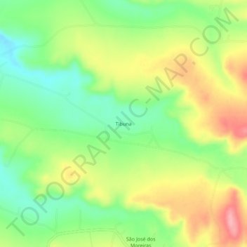 Mapa topográfico Tibuna, altitud, relieve