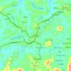 Mapa topográfico Di Linh, altitud, relieve