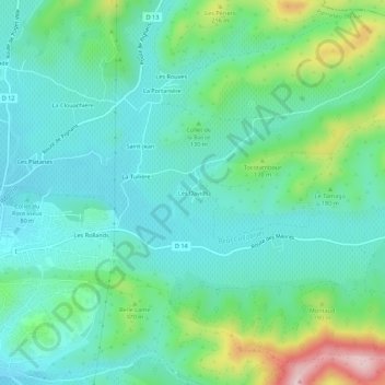Mapa topográfico Les Davids, altitud, relieve