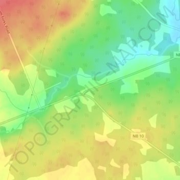 Mapa topográfico Fowlers Corner, altitud, relieve