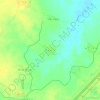 Mapa topográfico Mogarra, altitud, relieve