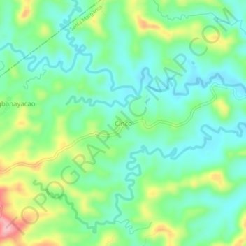 Mapa topográfico Cinco, altitud, relieve