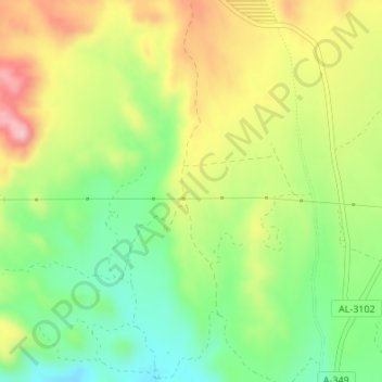 Mapa topográfico Los Pilares, altitud, relieve