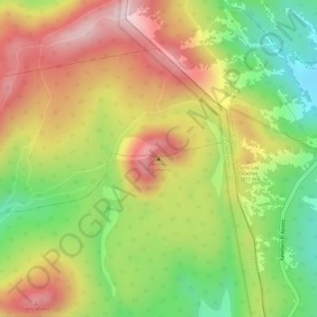 Mapa topográfico Volcán El jumento, altitud, relieve