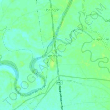 Mapa topográfico Lumayong, altitud, relieve