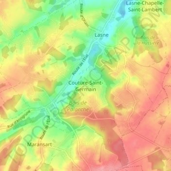 Mapa topográfico Couture-Saint-Germain, altitud, relieve