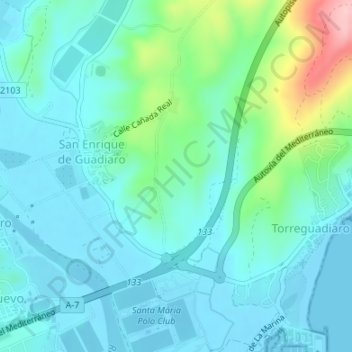 Mapa topográfico El Alto, altitud, relieve