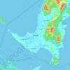 Mapa topográfico Ko Yao, altitud, relieve