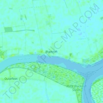 Mapa topográfico Blacktoft, altitud, relieve