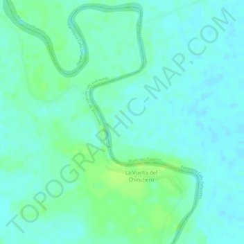 Mapa topográfico La Vuelta del Chinchero, altitud, relieve