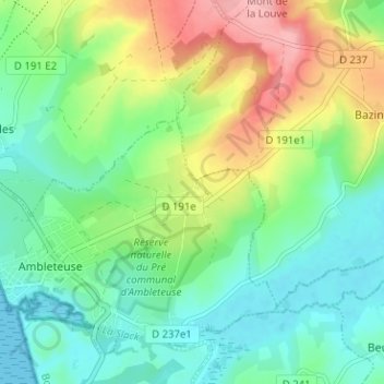 Mapa topográfico Hameau de Raventhun, altitud, relieve