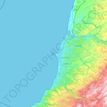 Mapa topográfico Tiro, altitud, relieve