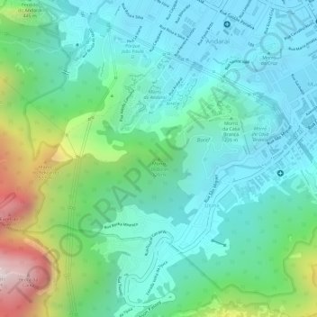 Mapa topográfico Morro do Borel, altitud, relieve
