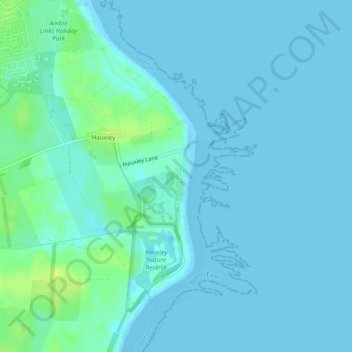 Mapa topográfico Low Hauxley, altitud, relieve