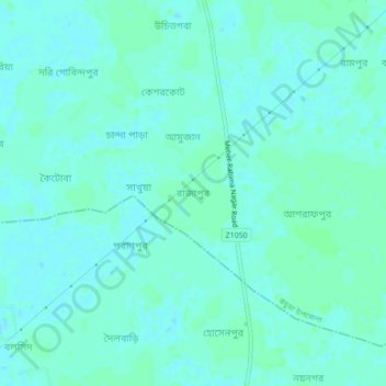 Mapa topográfico Rajapur, altitud, relieve