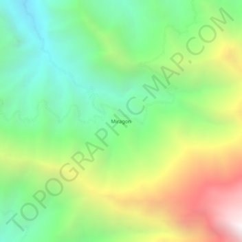 Mapa topográfico Miragon, altitud, relieve