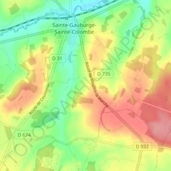 Mapa topográfico La Morinière, altitud, relieve