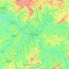 Mapa topográfico Três Corações, altitud, relieve