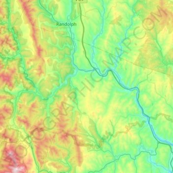 Mapa topográfico White River, altitud, relieve