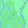 Mapa topográfico Sundarban, altitud, relieve