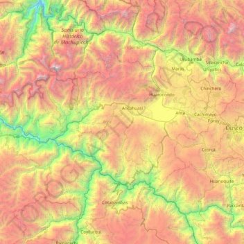 Mapa topográfico Anta, altitud, relieve