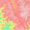 Mapa topográfico Recuay, altitud, relieve