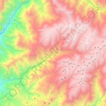 Mapa topográfico Leoncio Prado, altitud, relieve