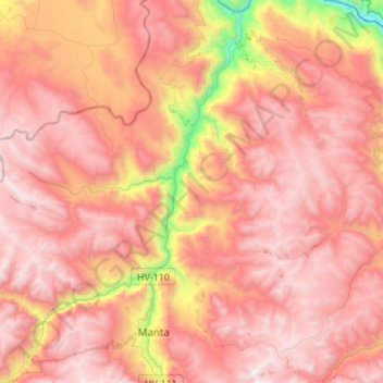 Mapa topográfico Vilca, altitud, relieve