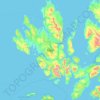 Mapa topográfico Île de Skye, altitud, relieve