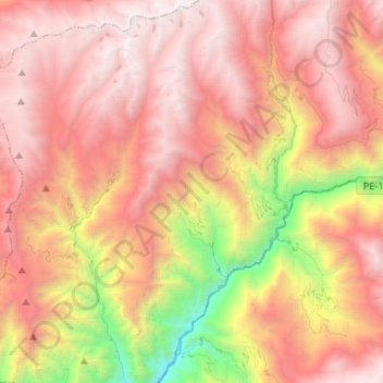 Mapa topográfico Naván, altitud, relieve