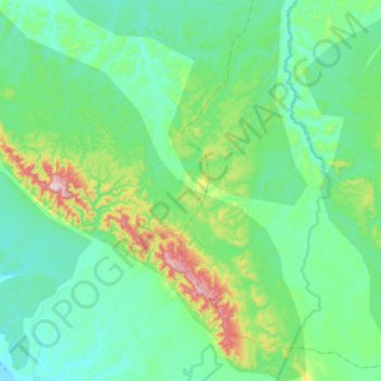 Mapa topográfico Zona Reservada Sierra del Divisor, altitud, relieve
