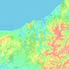 Mapa topográfico Atacames, altitud, relieve