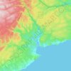 Mapa topográfico Port-Daniel-Gascons, altitud, relieve