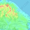 Mapa topográfico Higüey, altitud, relieve