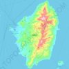 Mapa topográfico Naxos, altitud, relieve