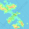 Mapa topográfico Leros, altitud, relieve